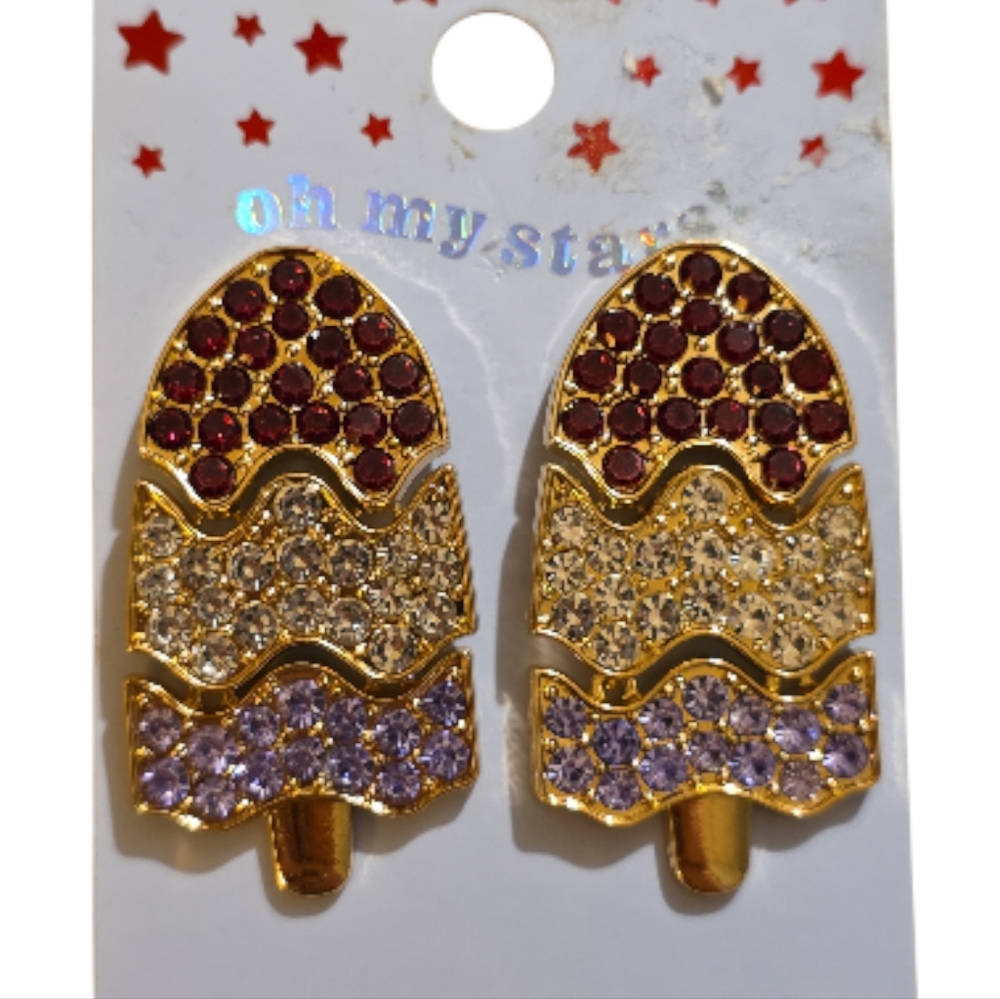 Gold and Multicolor Popsicle Earrings